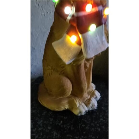 Christmas Holiday 28" Color-Changing LED Dog Statuary - Picture 3 of 9